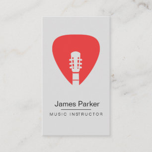 Music Instructor Guitar Logo Minimalist Musician Business Card