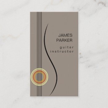 Music Instructor Guitar Logo Minimalist Singer Business Card by tsrao100 at Zazzle