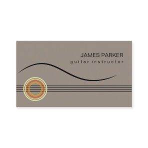 Music Instructor Guitar Logo Minimalist Singer Business Card