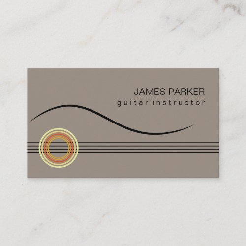 Music Instructor Guitar Logo Minimalist Singer Business Card