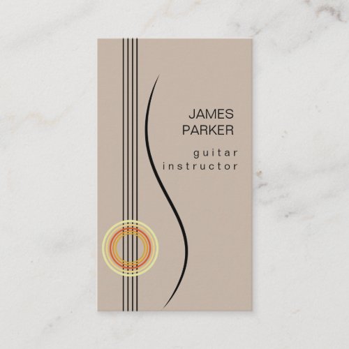 Music Instructor Guitar Logo Minimalist Singer Business Card