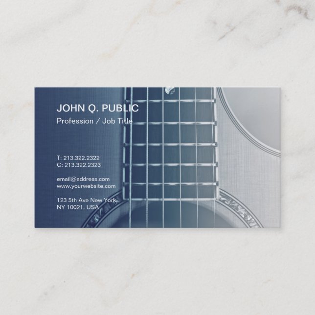 Music Instructor Guitar Tutorials Musician Business Card (Front)