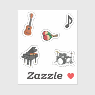 Music instrument collection sticker
