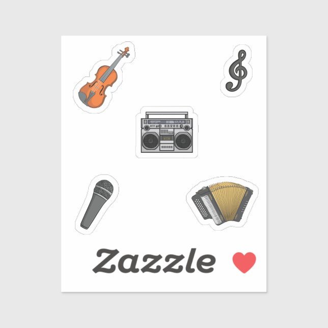 Music instrument collection sticker (Sheet)