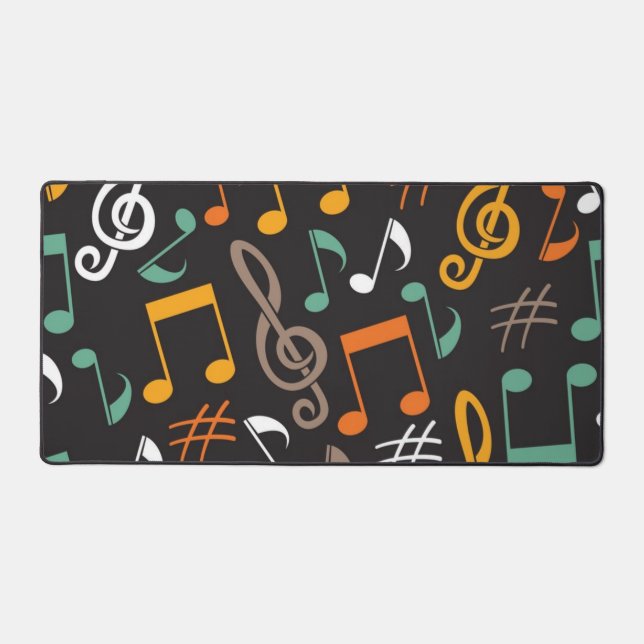 Music instrument pattern desk mat (Front)