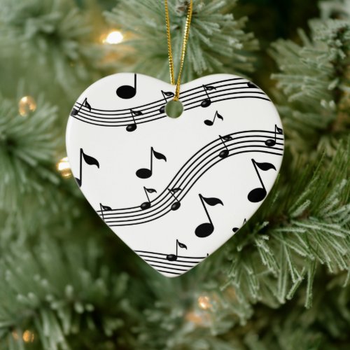 Music instrument sounds patterned ceramic ornament