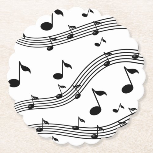 Music instrument sounds patterned paper coaster