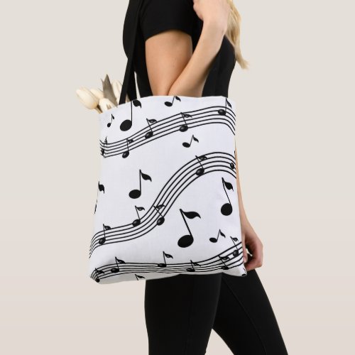 Music instrument sounds patterned tote bag