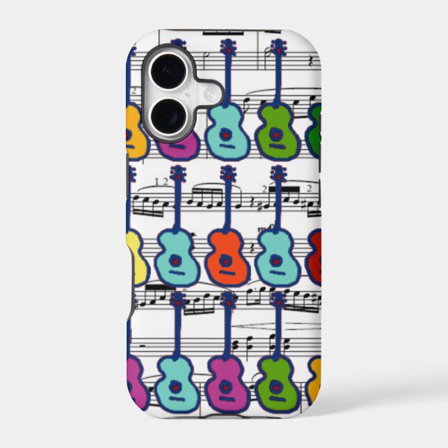 Music instruments and notes iphone case (Back)