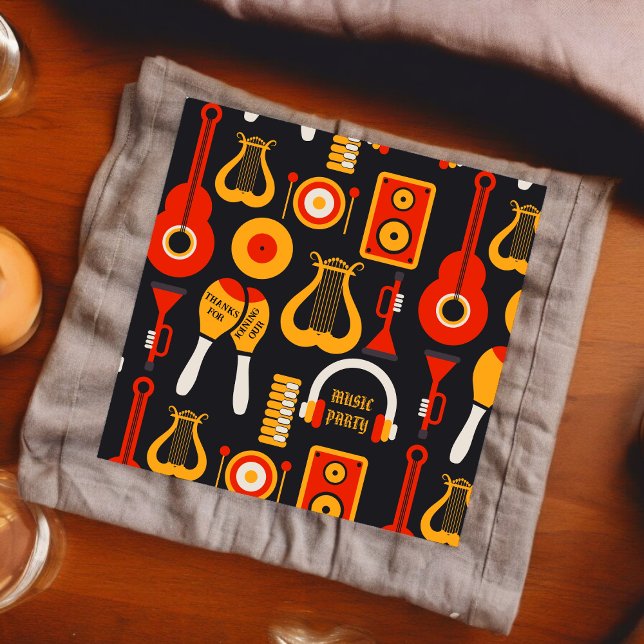 Music Instruments Art Cloth Napkin (music lovers wedding cocktail napkin use and throw napkin,party decoration dinner table decor)