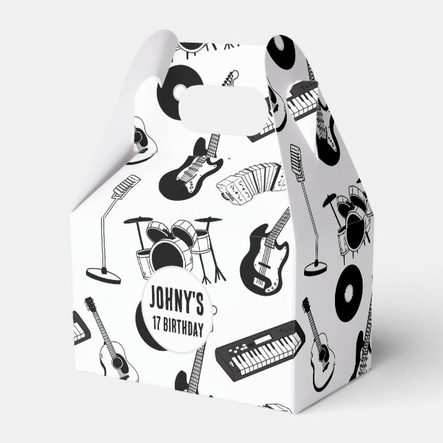 Music instruments birthday favor boxes (Front Side)