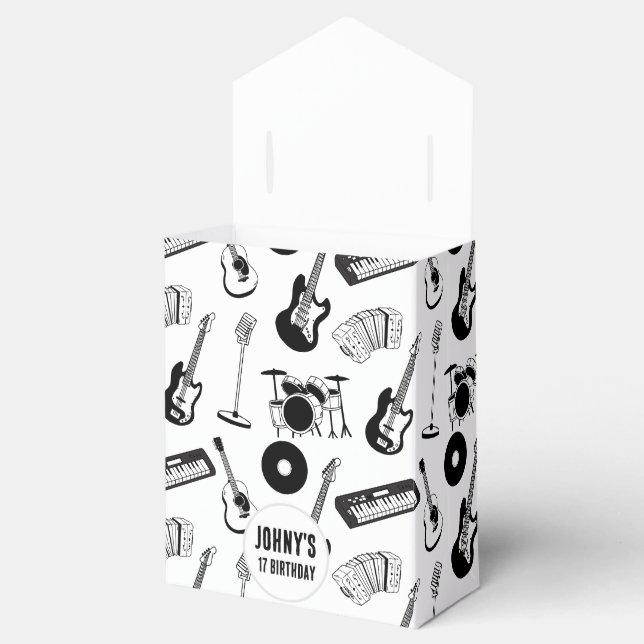 Music instruments birthday favor boxes (Opened)