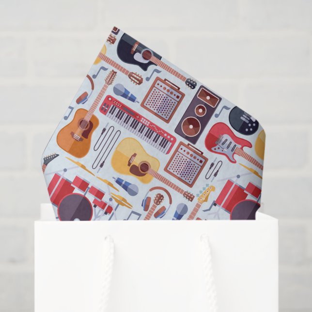 Music Instruments Decoupage Tissue Paper (Gift Bag)