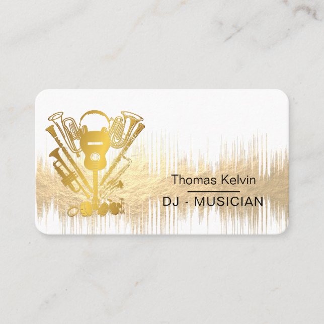  Music Instruments Event Organizer DJs Player Business Card (Front)