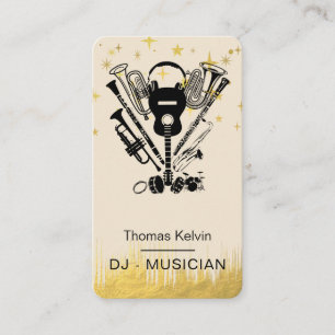 Music Instruments Event Organizer DJs Player Business Card