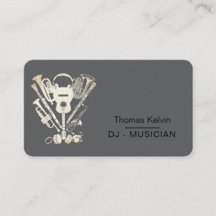 Music Instruments Event Organizer DJs Player Business Card