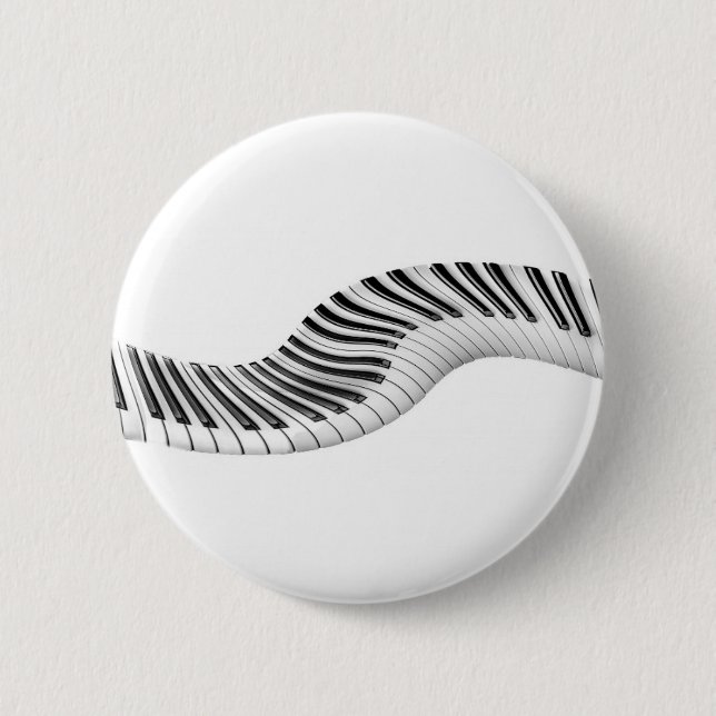 Music Instruments Keyboard Piano Notes Art Button (Front)
