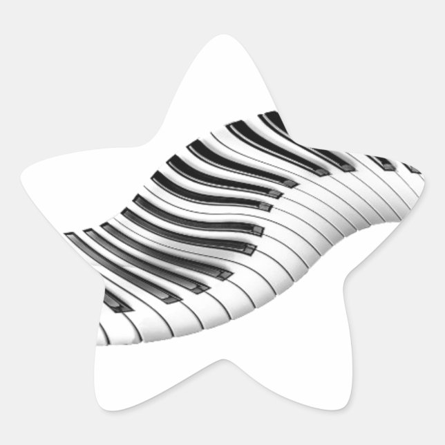 Music Instruments Keyboard Piano Notes Art Star Sticker (Front)