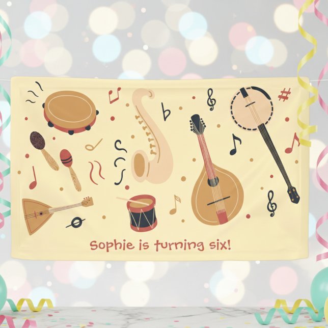Music instruments kids birthday banner (Creator Uploaded)