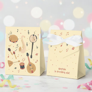 Music instruments kids birthday favor boxes