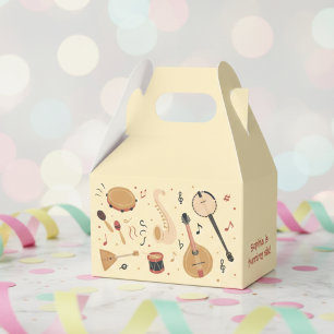 Music instruments kids birthday favor boxes