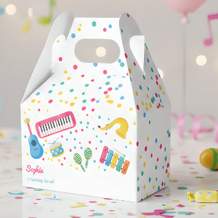 Music instruments kids birthday favor boxes