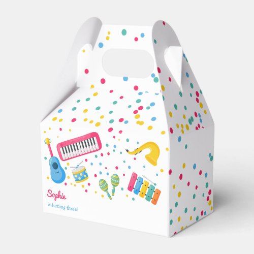 Music instruments kids birthday favor boxes