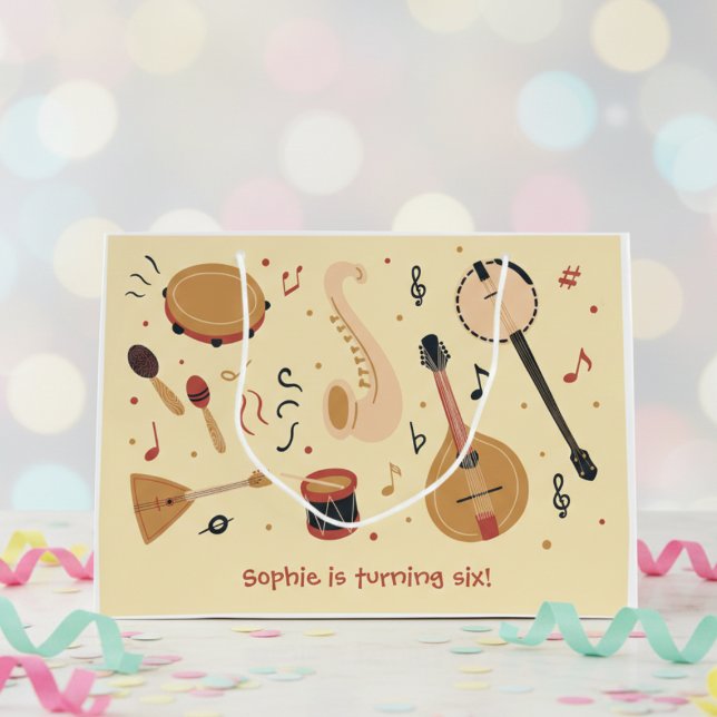 Music instruments kids birthday large gift bag (Creator Uploaded)