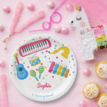 Music instruments kids birthday paper plates<br><div class="desc">Strike up the band—it's time to party! 🎶🎉 Our Zazzle kids' birthday item hits all the right notes with its music theme. It's a concert of fun waiting to happen! With musical notes and instruments in vibrant colors, this item sets the stage for a celebration that's as lively as a...</div>