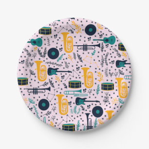 Music Instruments Paper Plates