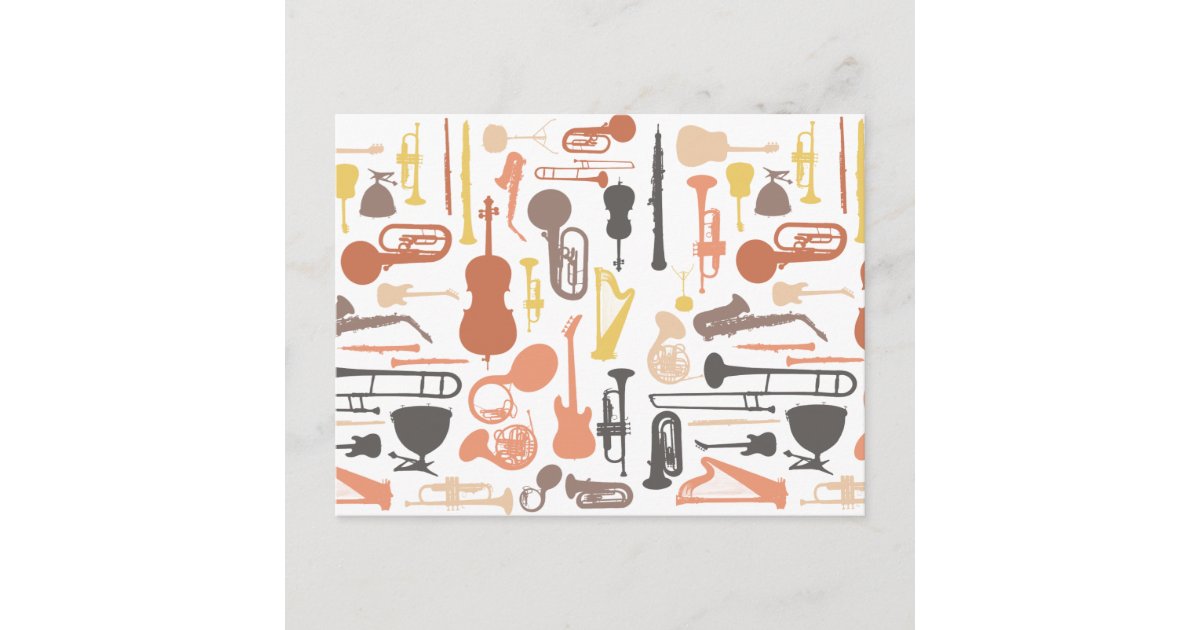 Music Instruments Postcard | Zazzle