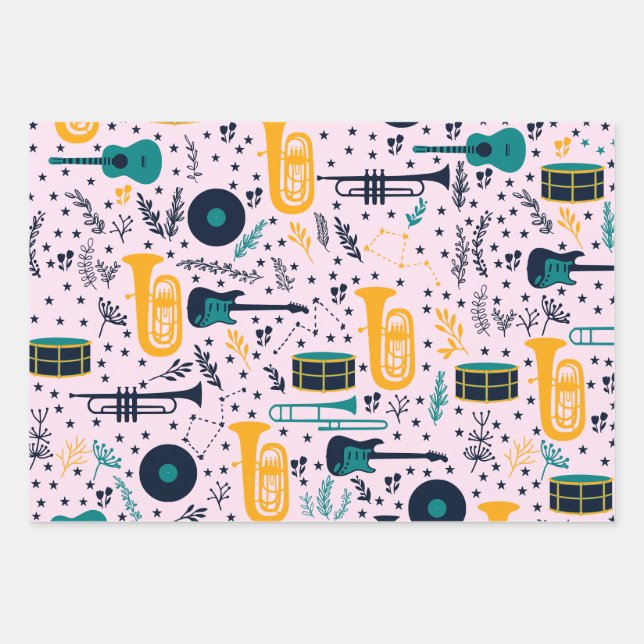 Music Instruments Wrapping Paper (Front)