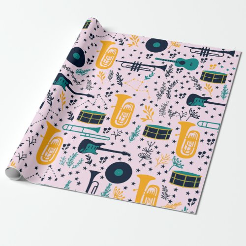 Music Instruments Wrapping Paper