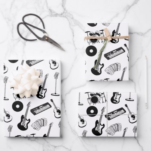 Music instruments  wrapping paper sheets