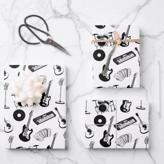 Music instruments  wrapping paper sheets (Front)