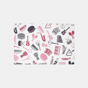Music intrument illustration outdoor rug