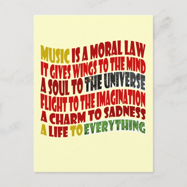 Music is a Moral Law Postcard (Front)