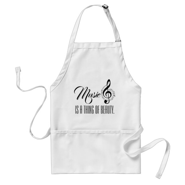 Music Is A Thing Of Beauty Adult Apron (Front)