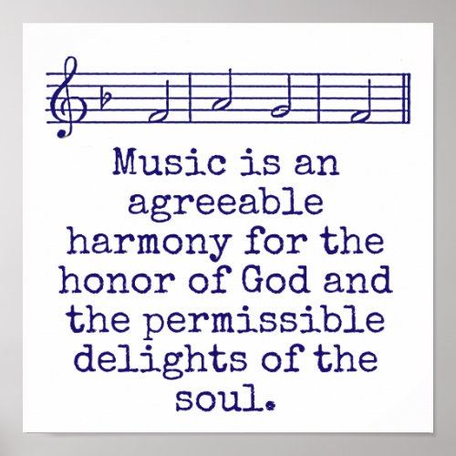 Music Is An Agreeable Harmony _ Music Quote  Poster