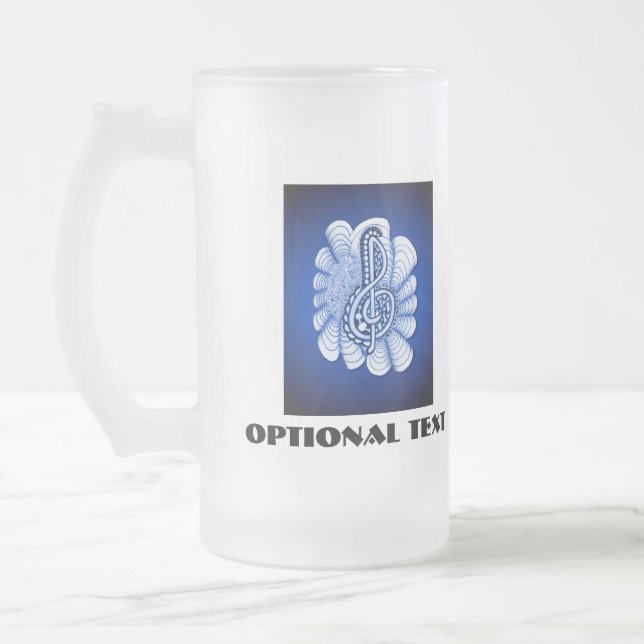 Music is Art Frosted Glass Beer Mug (Left)
