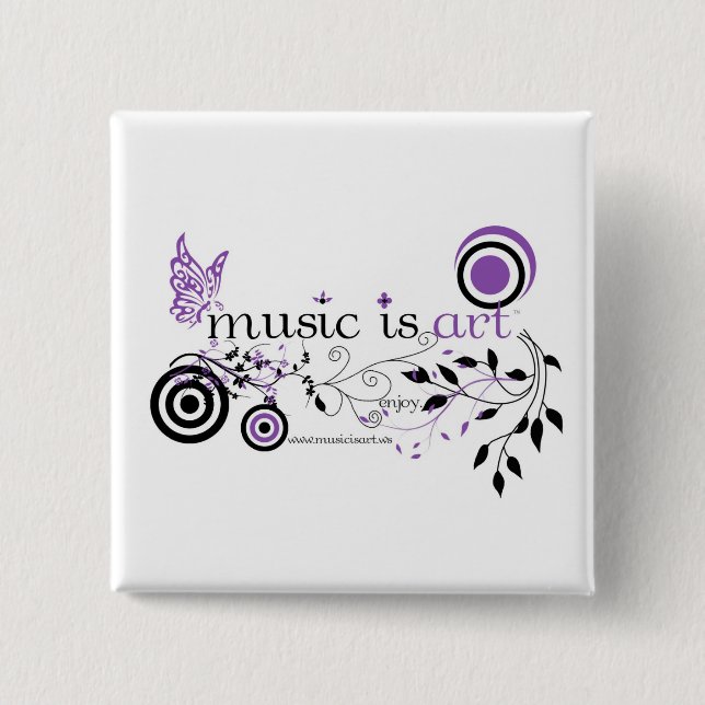 Music Is Art Pinback Button (Front)