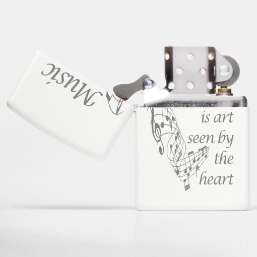 Music is Art seen by the Heart Inspirational Quote Zippo Lighter Zazzle