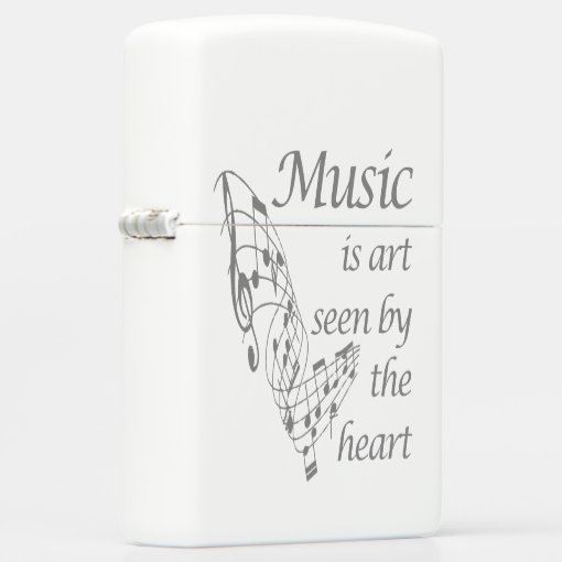 Music is Art seen by the Heart Inspirational Quote Zippo Lighter Zazzle