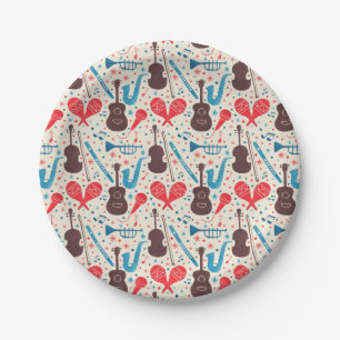 Music is Everywhere Pattern Paper Plates
