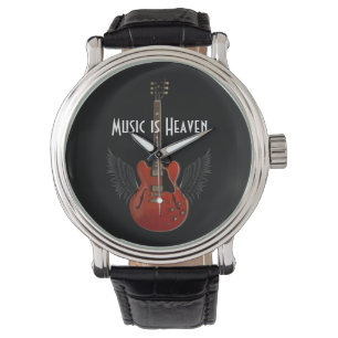 Music is Haven Men's Wristwatch w/ Leather Band