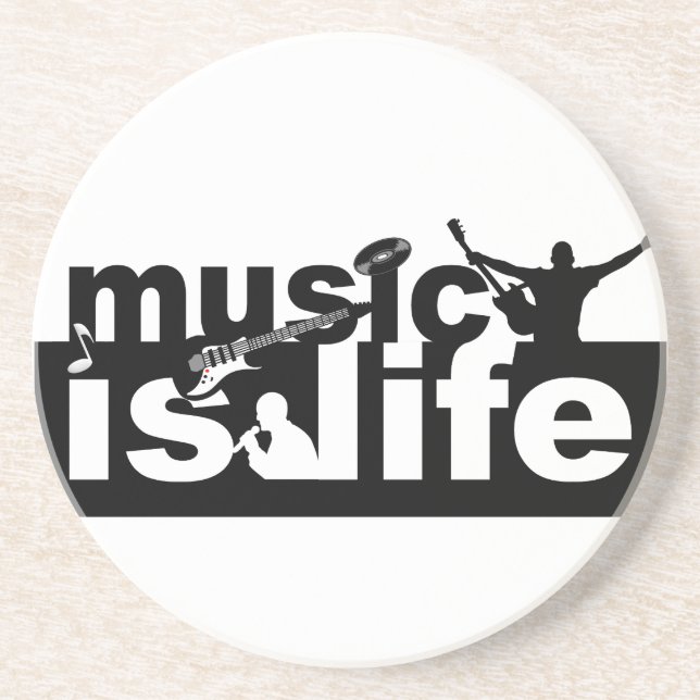 Music is life coaster - customize! (Front)