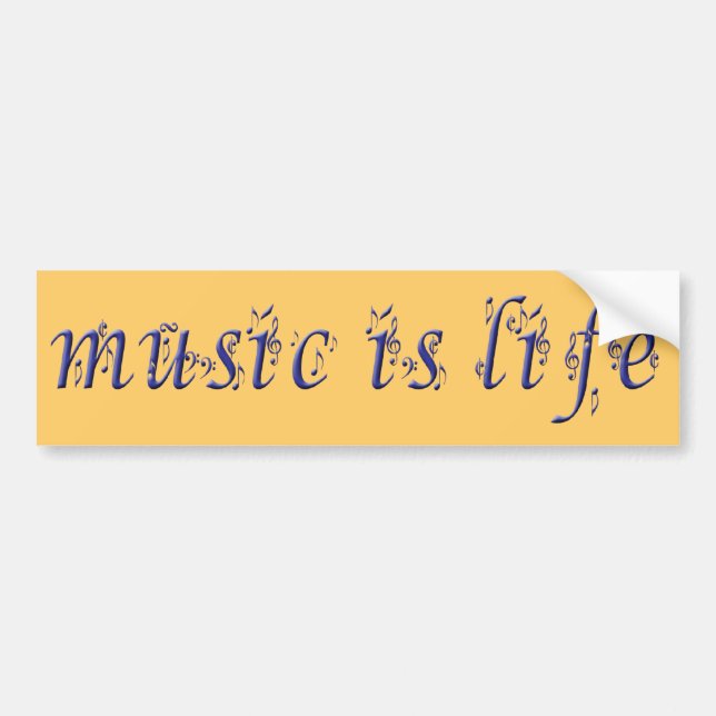 music is life copie bumper sticker (Front)
