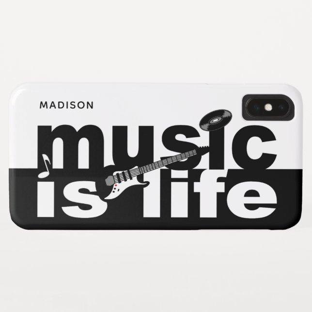 Music Is Life custom name phone cases (Back (Horizontal))