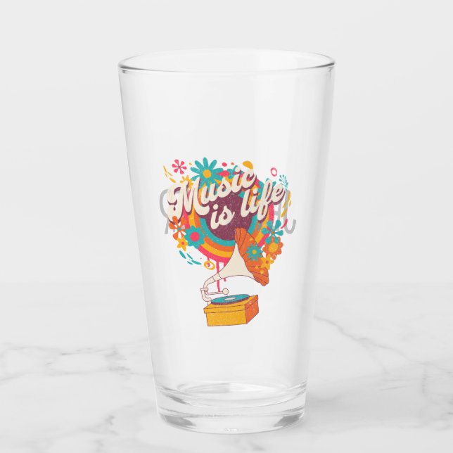 Music is life glass (Front)