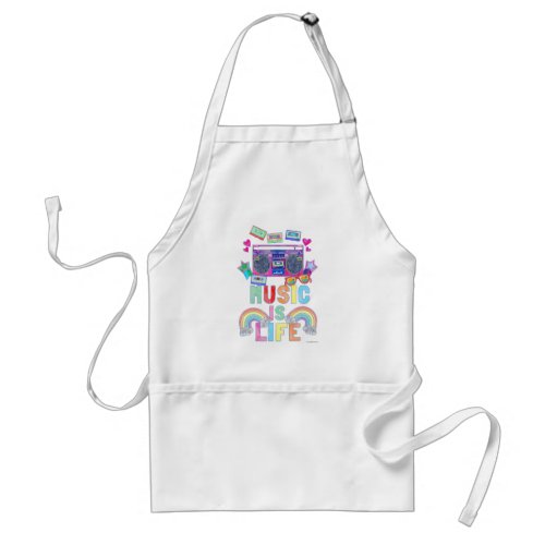 Music is Life Motto Adult Apron